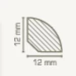 PROVISTON | Quart De Rond | 12 X 12 X 2000 Mm | Bois Massif | Abachi Blanc | Contreplinthe