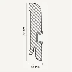 Plinthe Lumineuse | Placage Bois | 15.70.1L | Chêne Vernis