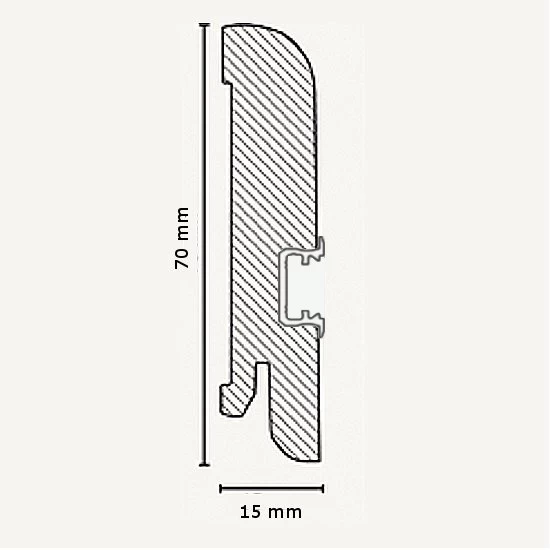 Plinthe Lumineuse | Placage Bois | 15.70.6L | Hêtre Vaporisé 1 Plinthe Lumineuse | Placage Bois | 15.70.6L | Hêtre Vaporisé