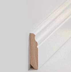 Plinthe Moulurée - Blanc (bois Massif Vernis - 319.1980.31) -Décoratif Soldes 18 80 31