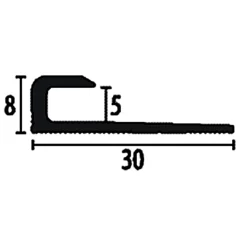 Profil D'arrêt | 30 X 5 X 2600 Mm | Profilé En Alu | Profilé De Finition | Lisse | Non Percé