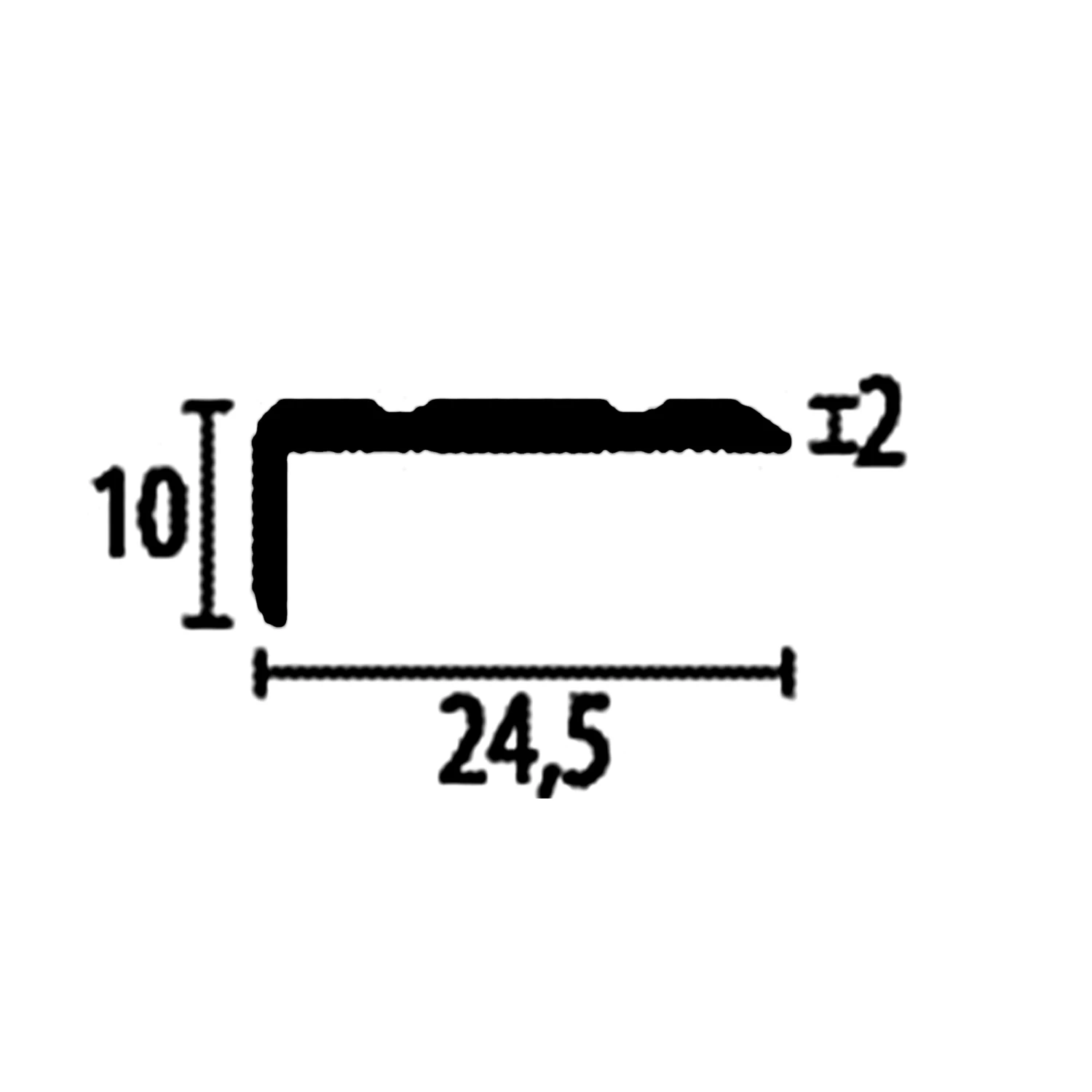Nez De Marche | Largeur:24.5 Mm | H:0 - 7 Mm | Longueur:1000 Mm | Cornière Escalier Anodisé 1 Nez De Marche | Largeur:24.5 Mm | H:0 - 7 Mm | Longueur:1000 Mm | Cornière Escalier Anodisé
