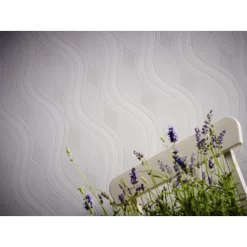 A.S. Creation Meistervlies | 260512 | Papier Peint à Motif Ondulé | 0.53 M X 10.05 M | Blanc -Décoratif Soldes 260512 3