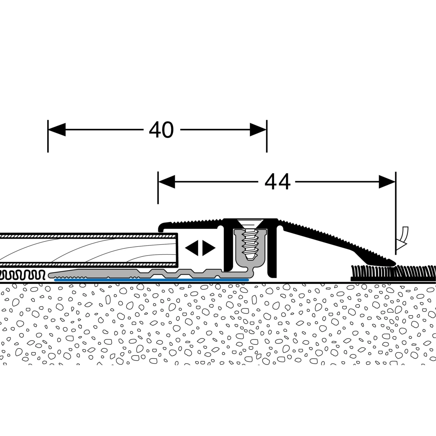 Küberit 286 SK PPS-Champion 4.0 | Profilé De Rattrapage Strié | Large:44 Mm | Épaisseur: 6.5-16 Mm 2 Küberit 286 SK PPS-Champion 4.0 | Profilé De Rattrapage Strié | Large:44 Mm | Épaisseur: 6.5-16 Mm – Image 2
