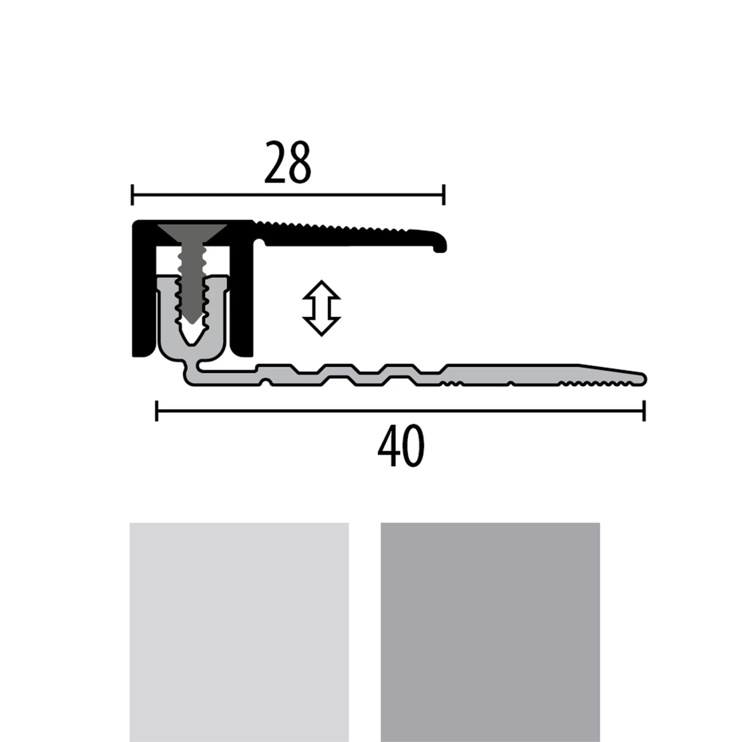 Küberit 287 N/SK PPS-Champion 4.0 | Profilé De Finition | Dénivelé Parquet | Epaisseur:6.5-16 Mm 1 Küberit 287 N/SK PPS-Champion 4.0 | Profilé De Finition | Dénivelé Parquet | Epaisseur:6.5-16 Mm