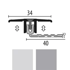 Küberit 288 SK PPS-Champion 4.0 | Barre De Seuil | Large:34 Mm | Rattrapage | Épaisseur:6.5-16 Mm