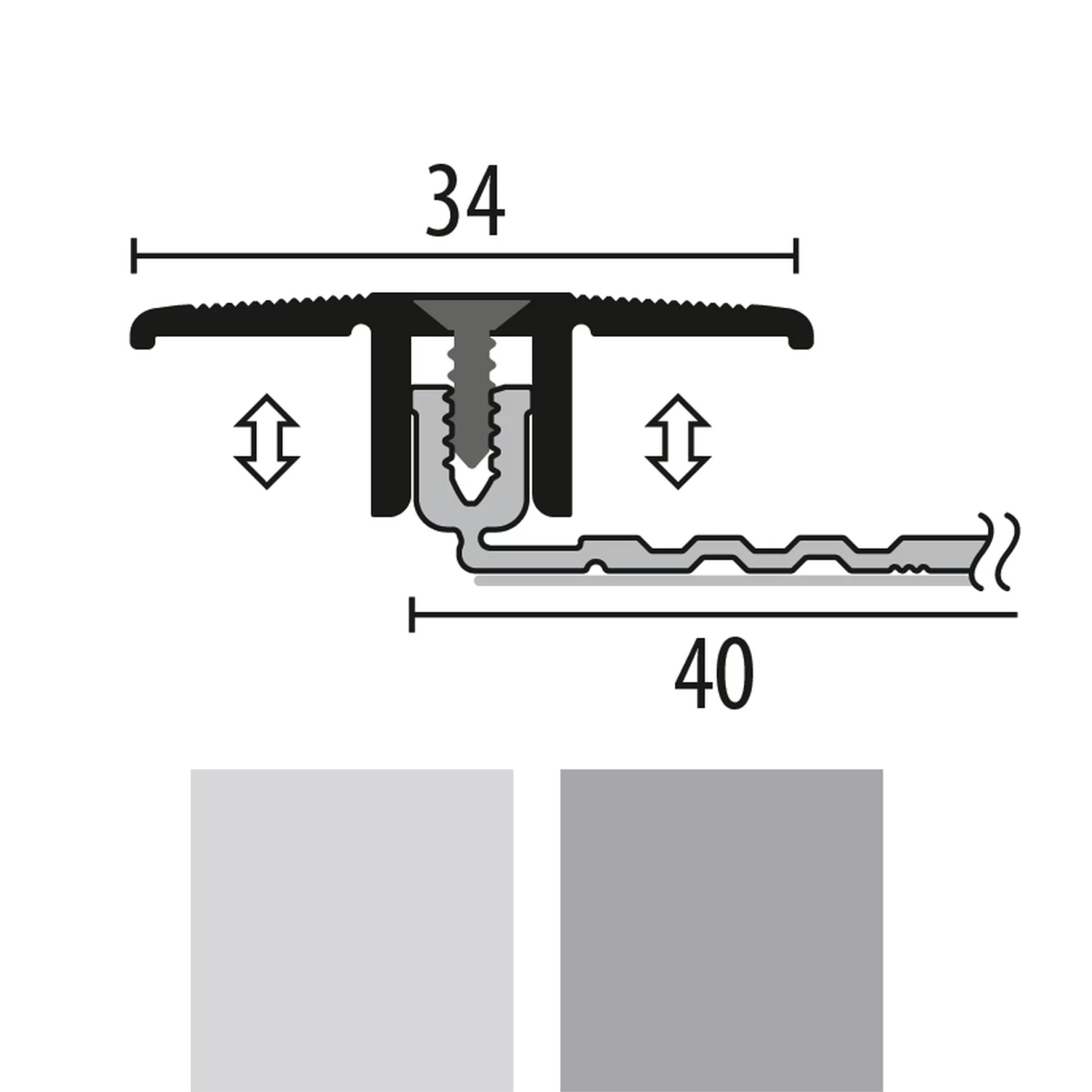 Küberit 288 SK PPS-Champion 4.0 | Barre De Seuil | Large:34 Mm | Rattrapage | Épaisseur:6.5-16 Mm 1 Küberit 288 SK PPS-Champion 4.0 | Barre De Seuil | Large:34 Mm | Rattrapage | Épaisseur:6.5-16 Mm