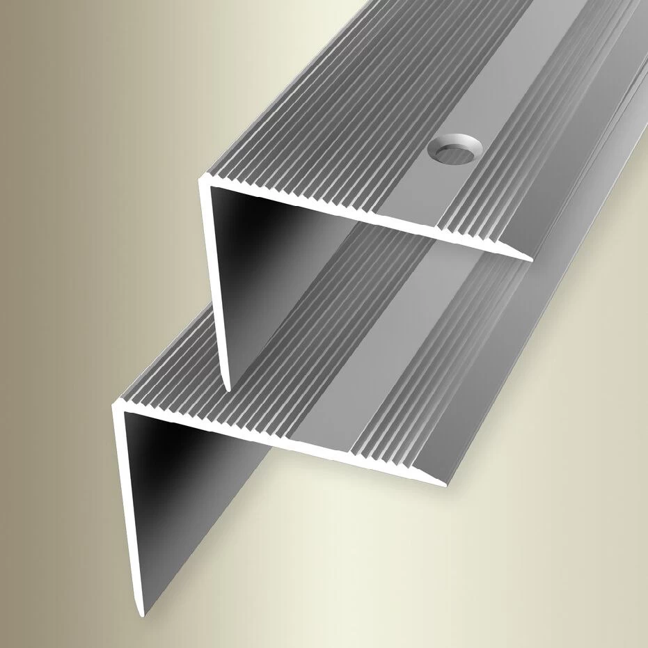 PROVISTON | Nez De Marche | Largeur:45 Mm | Hauteur:0 - 37 Mm | Aluminium | Strié | Percé 2 PROVISTON | Nez De Marche | Largeur:45 Mm | Hauteur:0 - 37 Mm | Aluminium | Strié | Percé – Image 2