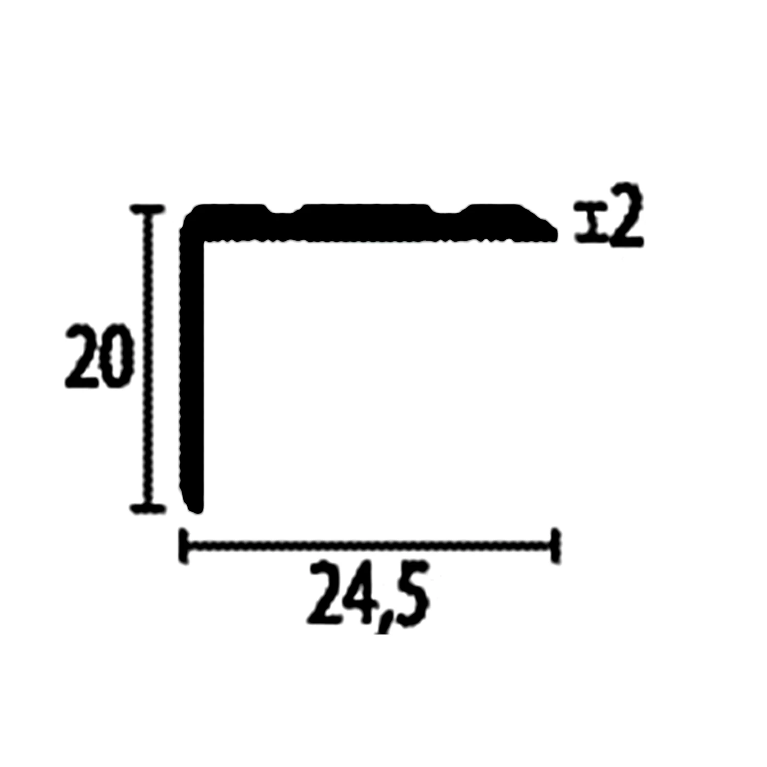 Nez De Marche | Largeur:24.5 Mm | Hauteur:0 - 17 Mm | Aluminium | Strié | Facile à Plier | A Visser 1 Nez De Marche | Largeur:24.5 Mm | Hauteur:0 - 17 Mm | Aluminium | Strié | Facile à Plier | A Visser