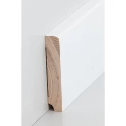 Plinthe 320.19100.31 Bois Massif - Pin 100 Mm Laqué En Blanc
