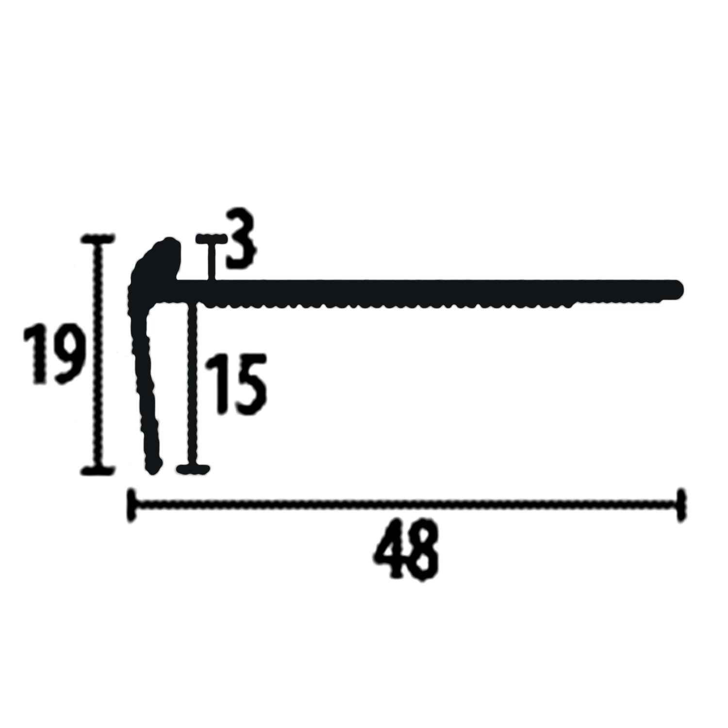 PROVISTON | Nez De Marche | Largeur:48 Mm | H:3 Mm | Aluminium | A Visser | Profilé De Finition 1 PROVISTON | Nez De Marche | Largeur:48 Mm | H:3 Mm | Aluminium | A Visser | Profilé De Finition