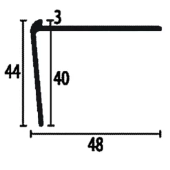 PROVISTON | Nez De Marche | Largeur:48 Mm | Hauteur:3 Mm | Alu Anodisé | Percé