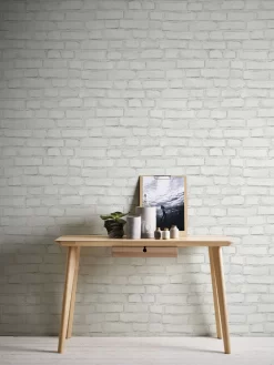 A.S. Creation Elements | 374142 | Papier Peint Intissé Pierre Brique | 0.53 M X 10.05 M | Blanc -Décoratif Soldes 374142 3 scaled