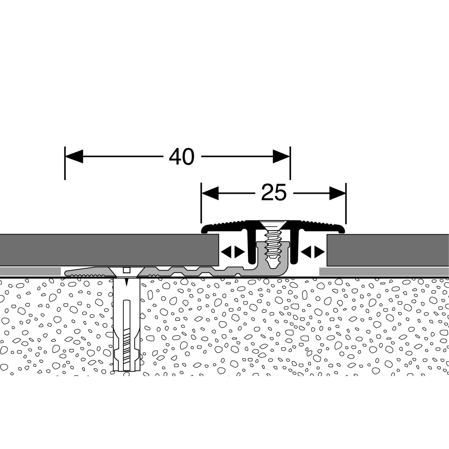 Küberit 378 PPS-Champion Star 4.0 | Profilé De Rattrapage Vinyle | Largeur:25 Mm | Hauteur:4-9.5 Mm 1 Küberit 378 PPS-Champion Star 4.0 | Profilé De Rattrapage Vinyle | Largeur:25 Mm | Hauteur:4-9.5 Mm