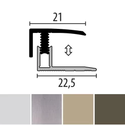 Küberit 557 Mono-Clip | Profilé De Rattrapage Stratifié | Largeur:21 Mm | Épaisseur:7-12 Mm