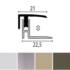 Küberit 560 Mono-Clip | Profilé D'arrêt | Largeur:21 Mm | Rattrapage Parquet | Épaisseur:12-17 Mm