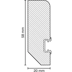 Plinthe Lumineuse | Bois Massif Vernis | 60.20.58.1L | Chêne