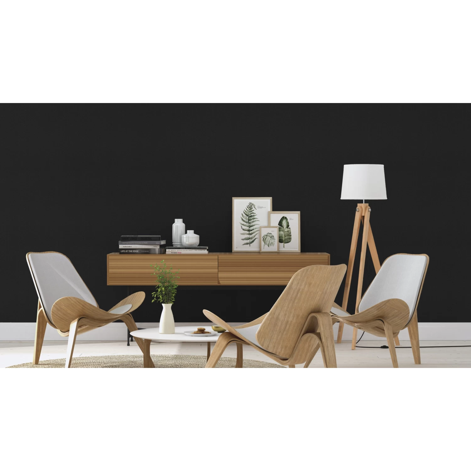 Rasch Selection Vinyl/Vlies | 610376 | Papier Peint Intissé Uni | 0.53 M X 10.05 M | Noir 2 Rasch Selection Vinyl/Vlies | 610376 | Papier Peint Intissé Uni | 0.53 M X 10.05 M | Noir – Image 2