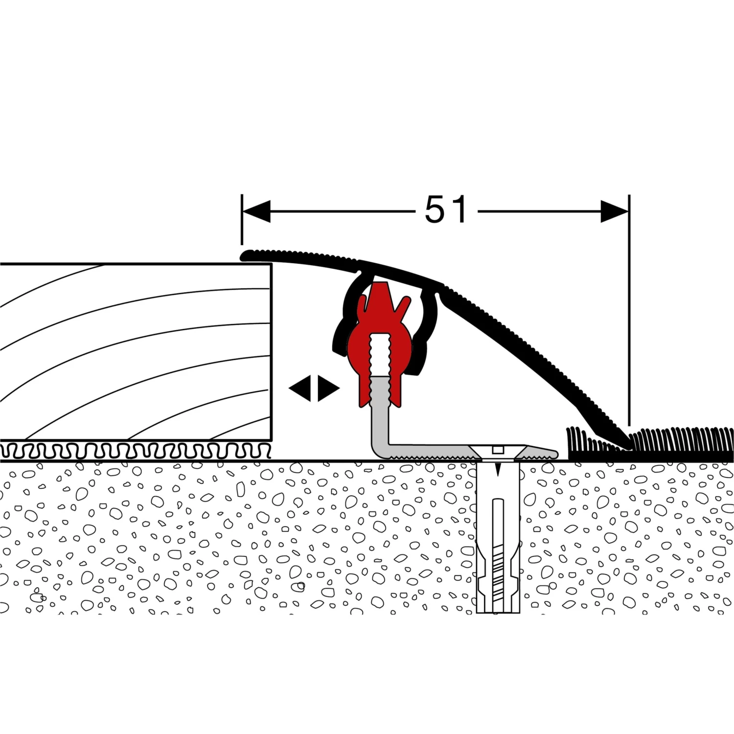 Küberit 786 FCS-718 | Barre De Seuil Striée Pour Parquet | Largeur:51 Mm | Épaisseur:3-23 Mm 2 Küberit 786 FCS-718 | Barre De Seuil Striée Pour Parquet | Largeur:51 Mm | Épaisseur:3-23 Mm – Image 2
