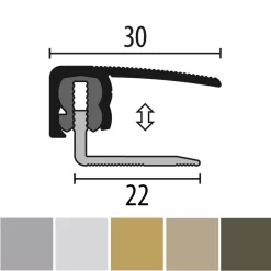 Küberit 787 FCS-718 | Profilé De Finition | Largeur:30 Mm | Dénivelé Parquet | Épaisseur:7-18 Mm