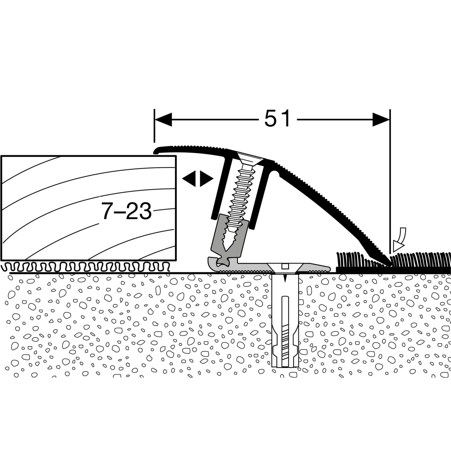 Küberit 886 PPS-Champion Flex 4.0 | Profilé De Rattrapage Flexible Parquet | Épaisseur Sol:7-23 Mm 2 Küberit 886 PPS-Champion Flex 4.0 | Profilé De Rattrapage Flexible Parquet | Épaisseur Sol:7-23 Mm – Image 2