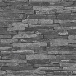 A.S. Creation Elements | 914224 | Papier Peint Intissé Pierre Brique | 0.53 M X 10.05 M | Gris