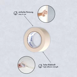 PROVISTON | Ruban De Masquage 50 Mm X 50 M | Ruban Adhésif Peinture Universel -Décoratif Soldes AS902301 6