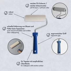 PROVISTON | Roulette En Mousse PU 15 Cm | Elimine Bulles Et Plis Lors De La Pose De Papier Peint -Décoratif Soldes AS902380 4