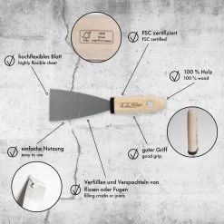 PROVISTON | Spatule 60 Mm | Couteau De Peintre, Manche Bois, Lame Inox -Décoratif Soldes AS909010 9