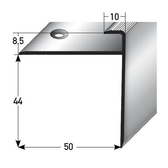 Profilé De Finition à Emboîter | Avec Nez Pour Sol Stratifié épaisseur 8.5 Mm | Alu Anodisé 1 Profilé De Finition à Emboîter | Avec Nez Pour Sol Stratifié épaisseur 8.5 Mm | Alu Anodisé