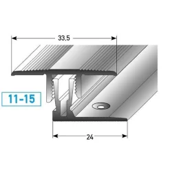 Barre De Seuil à Clipser | Hauteur 11 - 15 Mm | Aluminium Anodisé