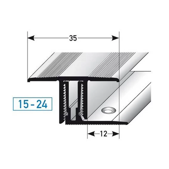 Barre De Seuil à Clipser Pour Sol Stratifié/parquet | Hauteur 15-24 Mm | Aluminium Anodisé 4 Barre De Seuil à Clipser Pour Sol Stratifié/parquet | Hauteur 15-24 Mm | Aluminium Anodisé – Image 4