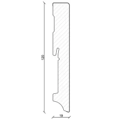 Plinthe 19 X 120 Mm Revêtu Blanc