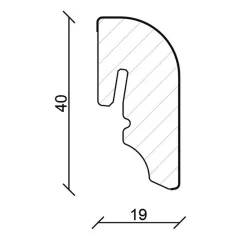 PROVISTON | Plinthe | Arrondi | MDF Mélaminé | Plinthe Blanche | 20 X 40mm | Plinthe Moderne