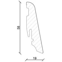 PROVISTON | Plinthe Arrondie | 19 X 58mm | Mélaminé Blanc | Plinthe MDF | Plinthe Clipsable