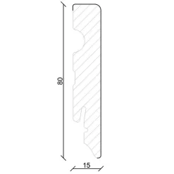 PROVISTON | Plinthe Carrée | Plinthe Plate | 15 X 80mm | MDF Blanc | Plinthe Mélaminée | Moderne