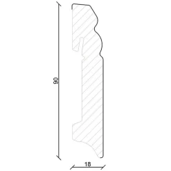 PROVISTON | Plinthe Blanche | Plinthe Moulurée | 18 X 90mm | Plinthe MDF | Plinthe Mélaminée