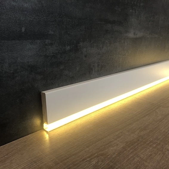 Plinthe Lumineuse | 16 X 85 Mm | Mélaminé Blanc