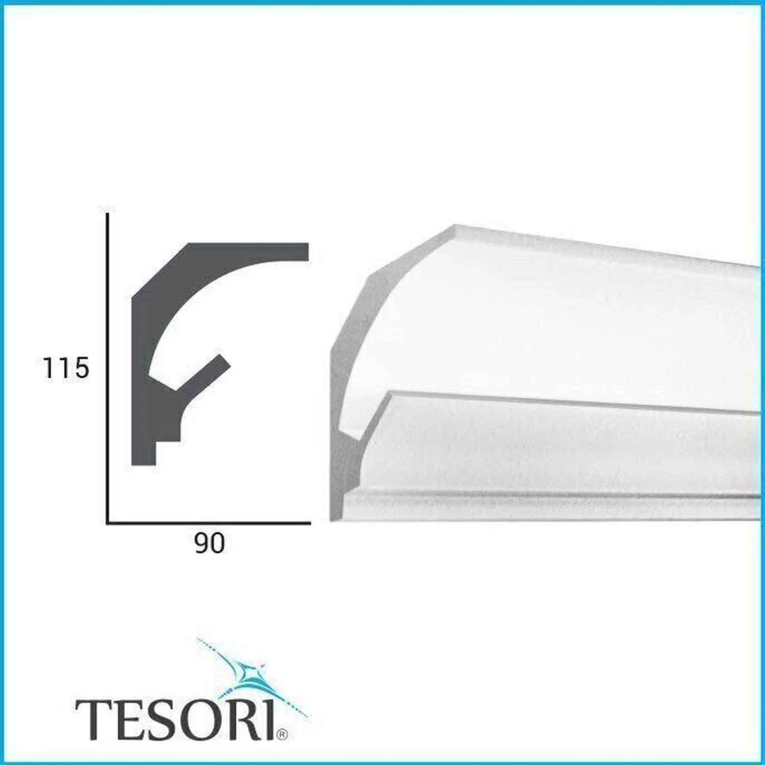 Moulure De Plafond Chic KD201 | 115 X 90 Mm | Polyuréthane HD, Résistant, éclairage Indirect 2 Moulure De Plafond Chic KD201 | 115 X 90 Mm | Polyuréthane HD, Résistant, éclairage Indirect – Image 2