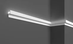 Elite Decor | Lichtleiste KH902 | Polystyrol | 22 X 40 X 2000 Mm | Weiß | Styropor Deckenleiste