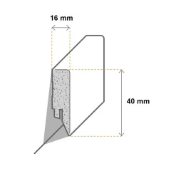 PROVISTON | Plinthe Blanche | 16 X 40mm | Plinthe Carrée | Moderne | MDF
