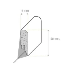 PROVISTON | Plinthe | Mélaminé Blanc | 16 X 58mm | Plinthe Arrondie | Plinthe MDF | Moderne