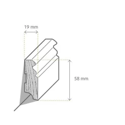 PROVISTON | MDF Mélaminé | Plinthe Moulurée | 16 X 80mm | Plinthe Blanche