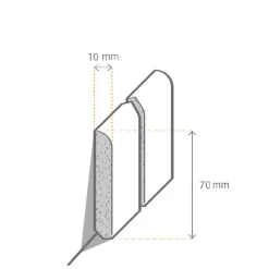 PROVISTON | Plinthe Arrondie | Revêtu Blanc | Plinthe Médium | Plinthe Moderne | 10 X 70mm