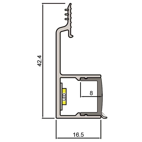 Plinthe Lumineuse | 10 X 73 Mm| Chêne Blanc 1 Plinthe Lumineuse | 10 X 73 Mm| Chêne Blanc