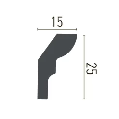 Moulure De Plafond Sobre P892 | 25 X 15 Mm | Polyuréthane Résistant à L'impact, à L'humidité