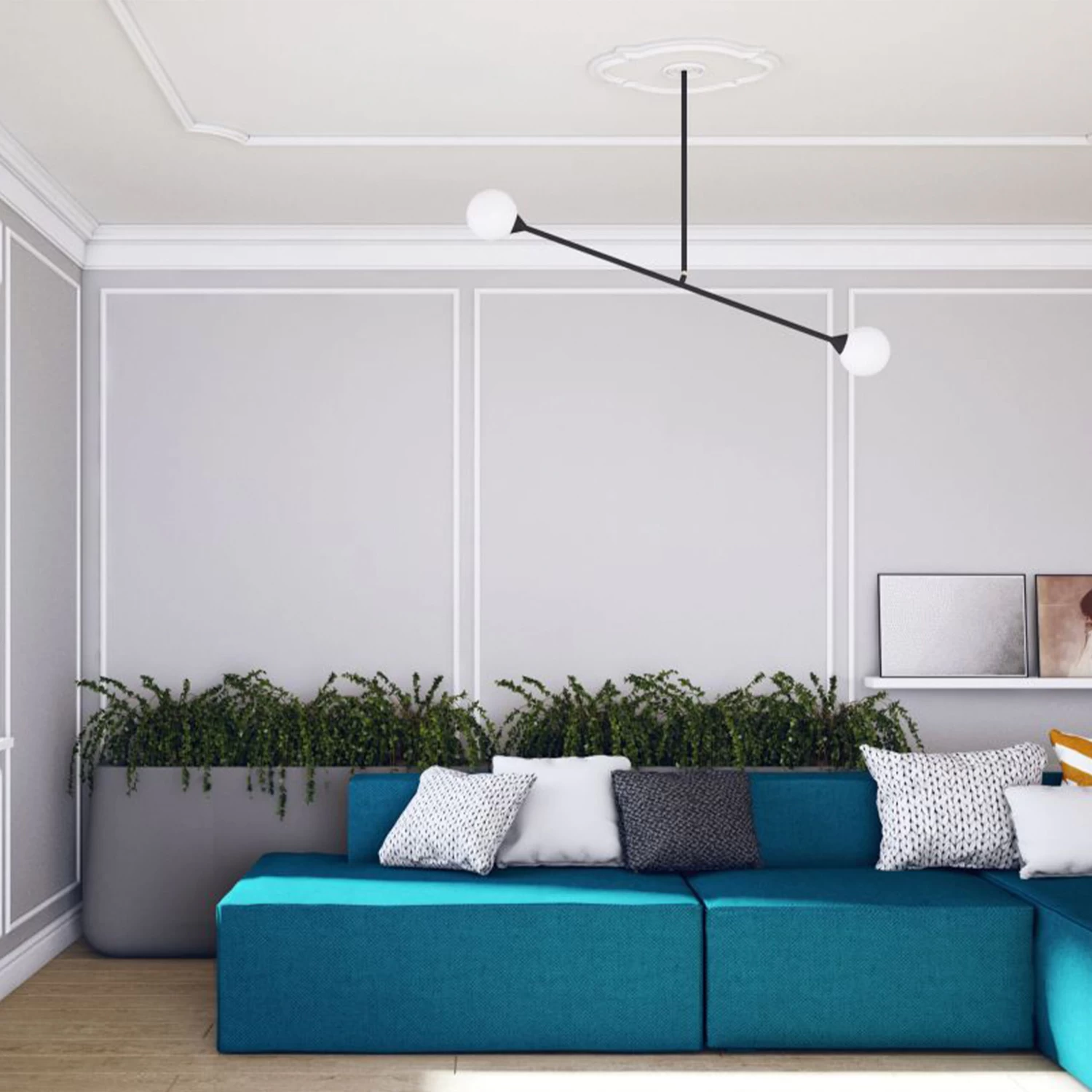 Rosace Moderne Marbet R-10 | Ø 51.5 X 42 Cm | Polystyrène Léger Blanc 2 Rosace Moderne Marbet R-10 | Ø 51.5 X 42 Cm | Polystyrène Léger Blanc – Image 2