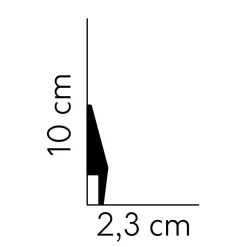 PROVISTON | Sockelleiste "NE016P" | 23 X 100 X 2000 Mm | Satin Weiß | Fußleiste | Mit Kabelkanal