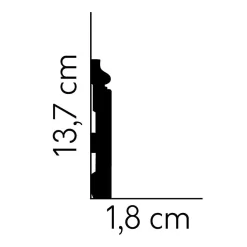 PROVISTON | Sockelleiste "NE360" | 18 X 137 X 2000 Mm | Weiß | Fußleiste | Kabelkanal | Hochwertig