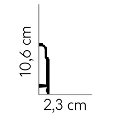 PROVISTON | Sockelleiste "NE363" | 23 X 106 X 2000 Mm | Weiß | Fußleiste | Kabelkanal | Hochwertig